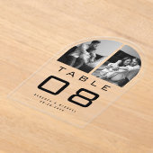 Clear Acrylic Arch Photo Wedding Table Number Acryleinladungen (Ablage )