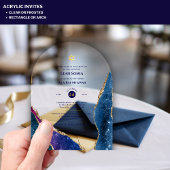 Clear Acrylic BAR MITZVAH Galaxy Starry Night Blue Acryleinladungen