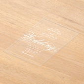 Clear Acrylic Elegant Klasse Luxus White Wedding Acryleinladungen (Ablage )