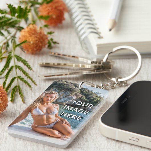 CLEAR! 🔑 Acrylic Keychain – Add Image or Text Schlüsselanhänger (Vorderseite rechts)