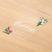 Clear Acrylic Tropical Hibiskus Wedding Acryleinladungen (Ablage )