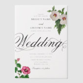 Clear Acrylic Tropical Hibiskus Wedding Pergament Einladungen (Vorderseite)