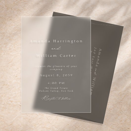 Clear Acrylic Wedding Invitation, Modern Minimal  Acryleinladungen