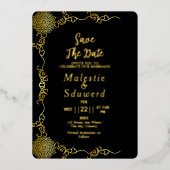 Clear Acrylic Wedding Luxury Save the Date Folieneinladung (Vorderseite)