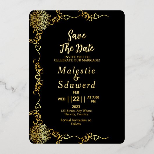 Clear Acrylic Wedding Luxury Save the Date Folieneinladung (Vorderseite)