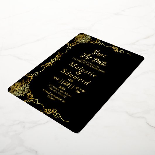 Clear Acrylic Wedding Luxury Save the Date Folieneinladung (Gedreht)