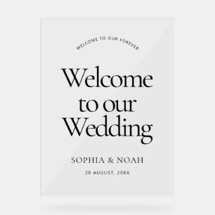 Clear Acrylic Wedding Welcome Sign Minimalistisch Acrylschild