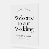 Clear Acrylic Wedding Welcome Sign Minimalistisch Acrylschild (Winkel)