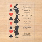 CLEAR Alice in Wonderland Cards Tea Party Birthday Acryleinladungen (Vorderseite)