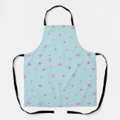 Clear Aqua Light Pink Cosmos Floral Pattern Schürze (Vorderseite)