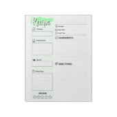 Clear Blank Full Page Recipe Papers | Personalized Notizblock (Rotiert)