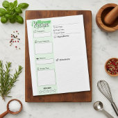 Clear Blank Full Page Recipe Papers | Personalized Notizblock