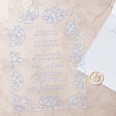 Clear Blue Botanical Wedding Akryllic Einladung