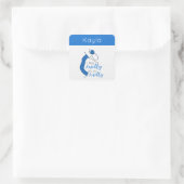 Clear Blue Ich fühle mich knitty, Oh, so knitty Quadratischer Aufkleber (Tasche)