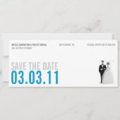 Clear Blue Kitsch Save the Date (Vorderseite)