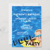 Clear Blue Pool Wasser Geburtstagsparty Einladung (Vorderseite)