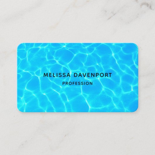 Clear Blue Pool Water Foto Business Card Visitenkarte (Vorderseite)