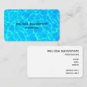 Clear Blue Pool Water Foto Business Card Visitenkarte (Vorne/Hinten)