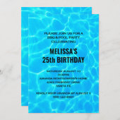 Clear Blue Pool Water Foto Geburtstag Einladung (Vorne/Hinten)