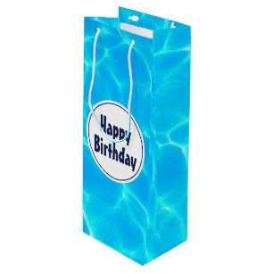 Clear Blue Pool Water Foto Geburtstag Geschenktüte Für Weinflaschen