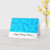 Clear Blue Pool Water Foto Geburtstag Karte (Gelbe Blume)