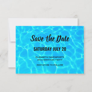 Clear Blue Pool Water Foto Geburtstag Save The Date