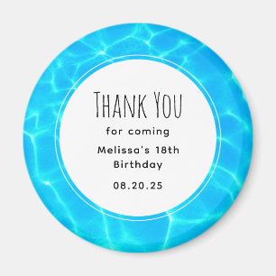 Clear Blue Pool Water Foto Geburtstag Vielen Dank Magnet
