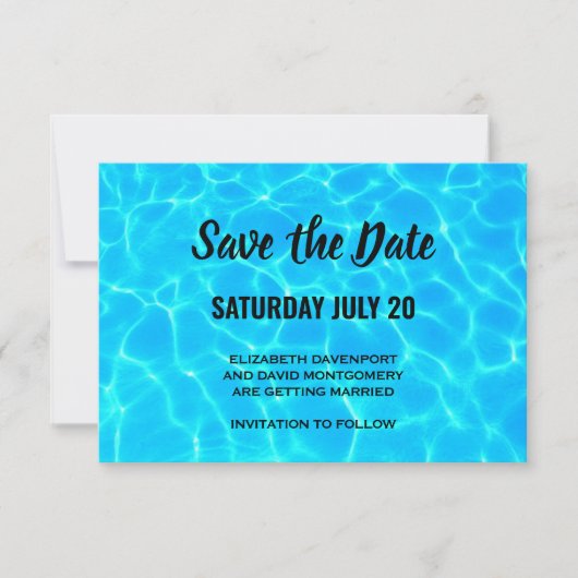 Clear Blue Pool Water Foto Lässig Hochzeit Save The Date (Vorderseite)