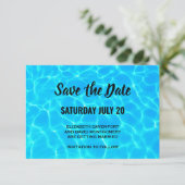 Clear Blue Pool Water Foto Lässig Hochzeit Save The Date (Stehend Vorderseite)