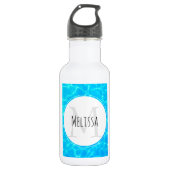 Clear Blue Pool Water Foto Monogram Edelstahlflasche (Vorderseite)