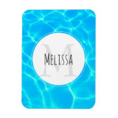 Clear Blue Pool Water Foto Monogram Magnet (Vertikal)