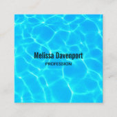 Clear Blue Pool Water Foto Square Quadratische Visitenkarte (Vorderseite)