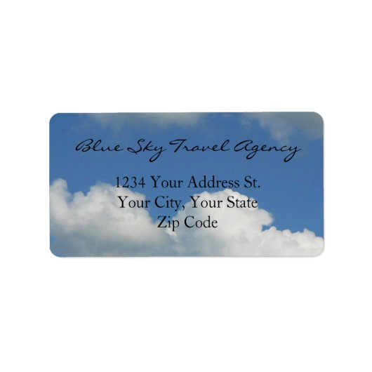 Clear Blue Sky Adressaufkleber (Vorne)