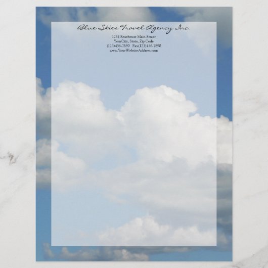 Clear Blue Sky Briefkopf (Vorderseite)