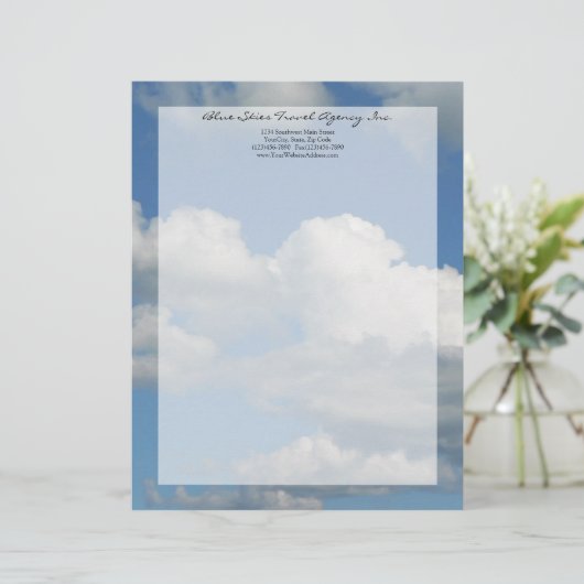 Clear Blue Sky Briefkopf (Stehend Vorderseite)