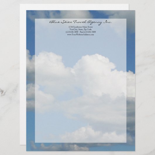 Clear Blue Sky Briefkopf (Vorne/Hinten)