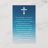 Clear Blue Sky Prayer Photo Sympathy Cards Visitenkarte (Rückseite)