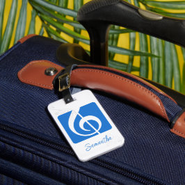 Clear Blue Treble Clef Music Symbol Gepäckanhänger