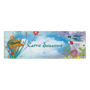 Clear Blue Whimsey Namenschild