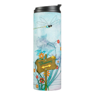 Clear Blue Whimsey Thermosbecher