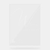 Clear Calligraphic Welcome to Our Wedding Sign Acrylschild (Vorderseite)