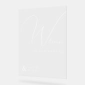 Clear Calligraphic Welcome to Our Wedding Sign Acrylschild (Winkel)