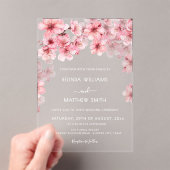 Clear Cherry Blossom Wedding Acryleinladungen (Insitu (Handheld))