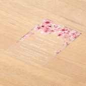 Clear Cherry Blossom Wedding Acryleinladungen (Ablage )
