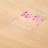 Clear Cherry Blossom Wedding Acryleinladungen (Ablage )