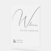 Clear Chic Willkommen bei unserem Hochzeitszeichen Acrylschild (Winkel)