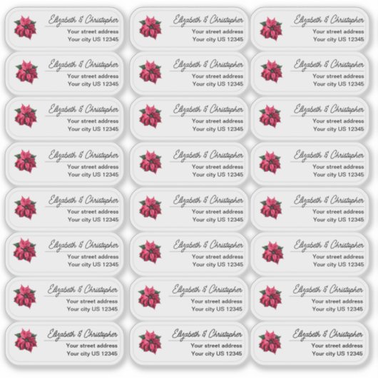 Clear Christmas Return Address Custom Transparent Aufkleber (Vorderseite)