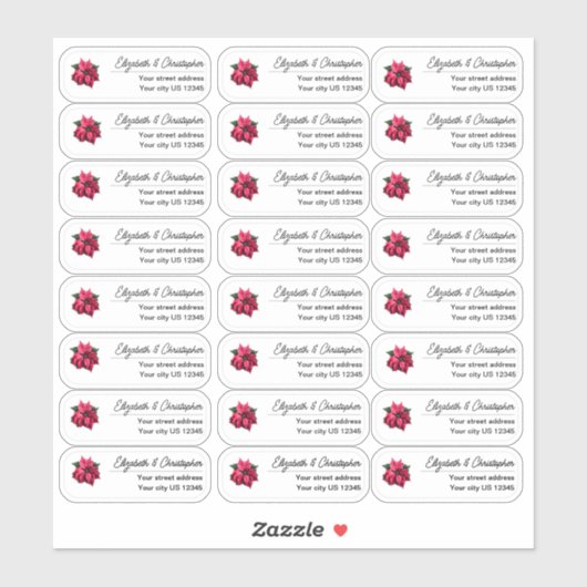 Clear Christmas Return Address Custom Transparent Aufkleber (Blatt)