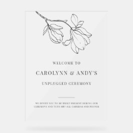 Clear Classy Unplugged Wedding Zeremony Acrylschild