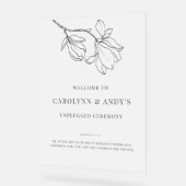 Clear Classy Unplugged Wedding Zeremony Acrylschild (Winkel)